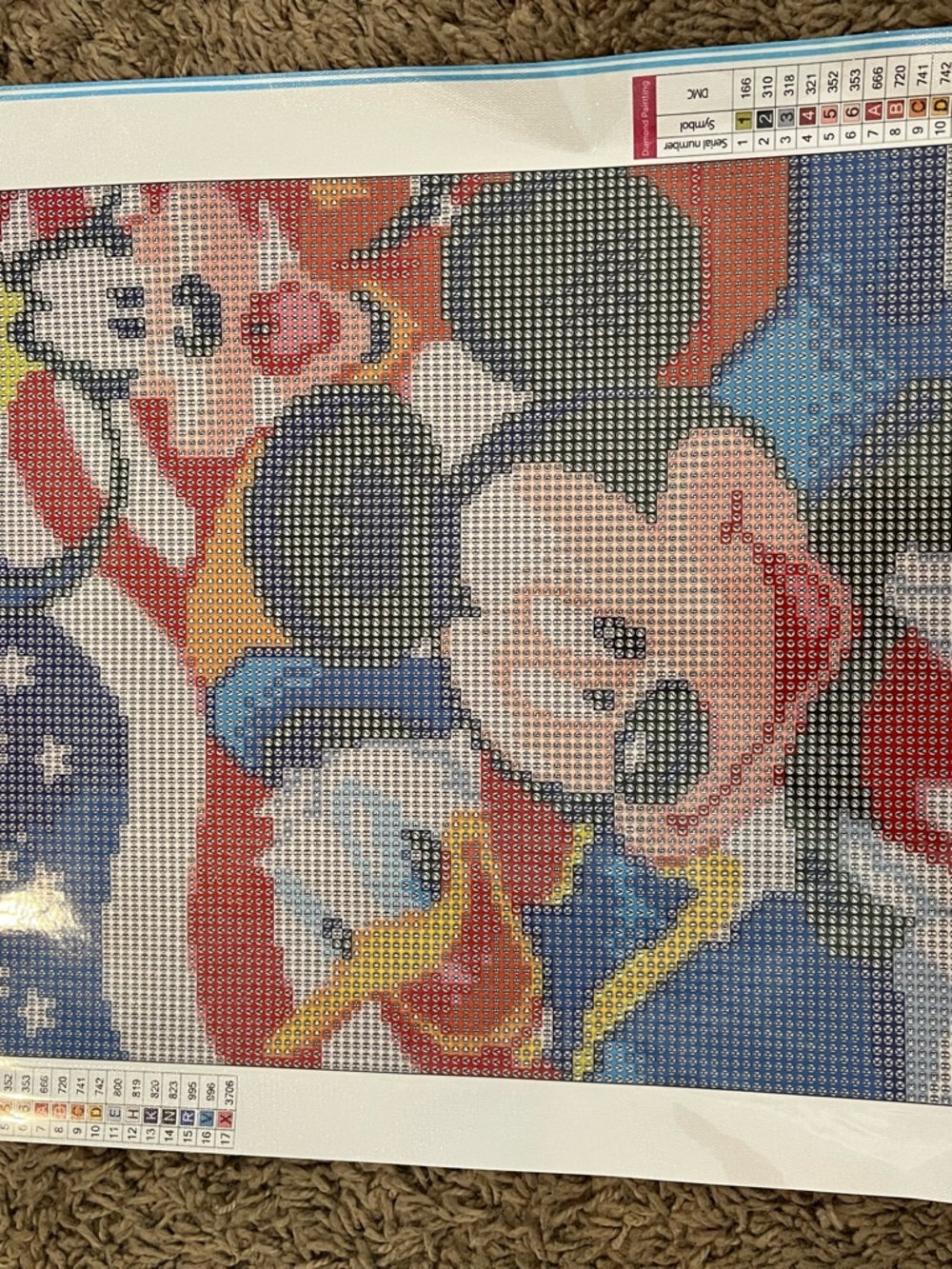 Disney Mickey Mouse Multicolor Diamond Art - Red, Blue, Black, Yellow, Pink